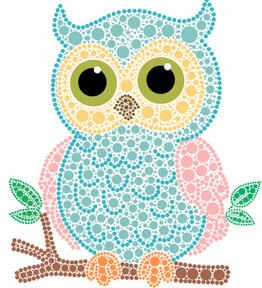 Great Owl Dot Art Great Owl Dot Art